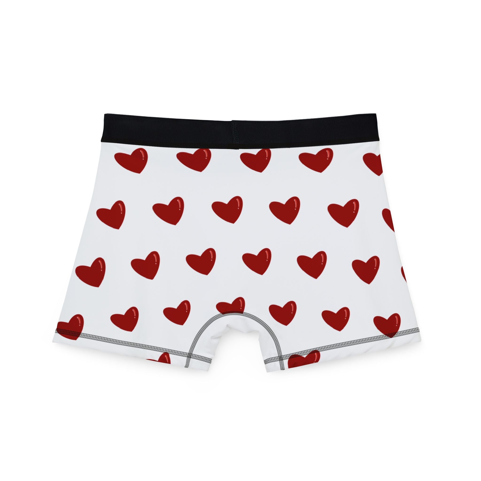Heart Pattern Men’s Boxers — Red Kiss White Underwear