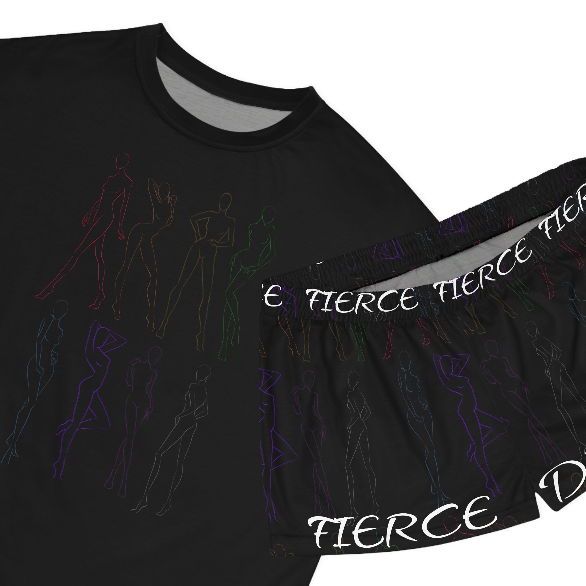 Women's 'Fierce Dreams' Short Pajama Set - Soft Black Sleepwear