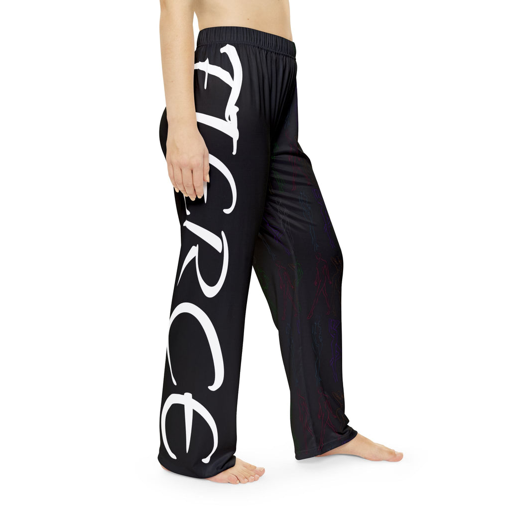 Pajama Pants – Fierce Dreams Black Side Script Loungewear for Women