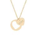 LOVE Heart Cutout Necklace –  Double Charm Pendant (Silver or Rose Gold)
