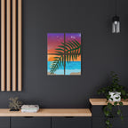 Abstract Rainbow Sunset Splash Satin Canvas Print - Stretched Wall Art