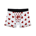 Heart Pattern Men’s Boxers — Red Kiss White Underwear