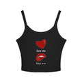 Love Me, Kiss Me Crop Tank — Women's Spaghetti Strap Tank Top