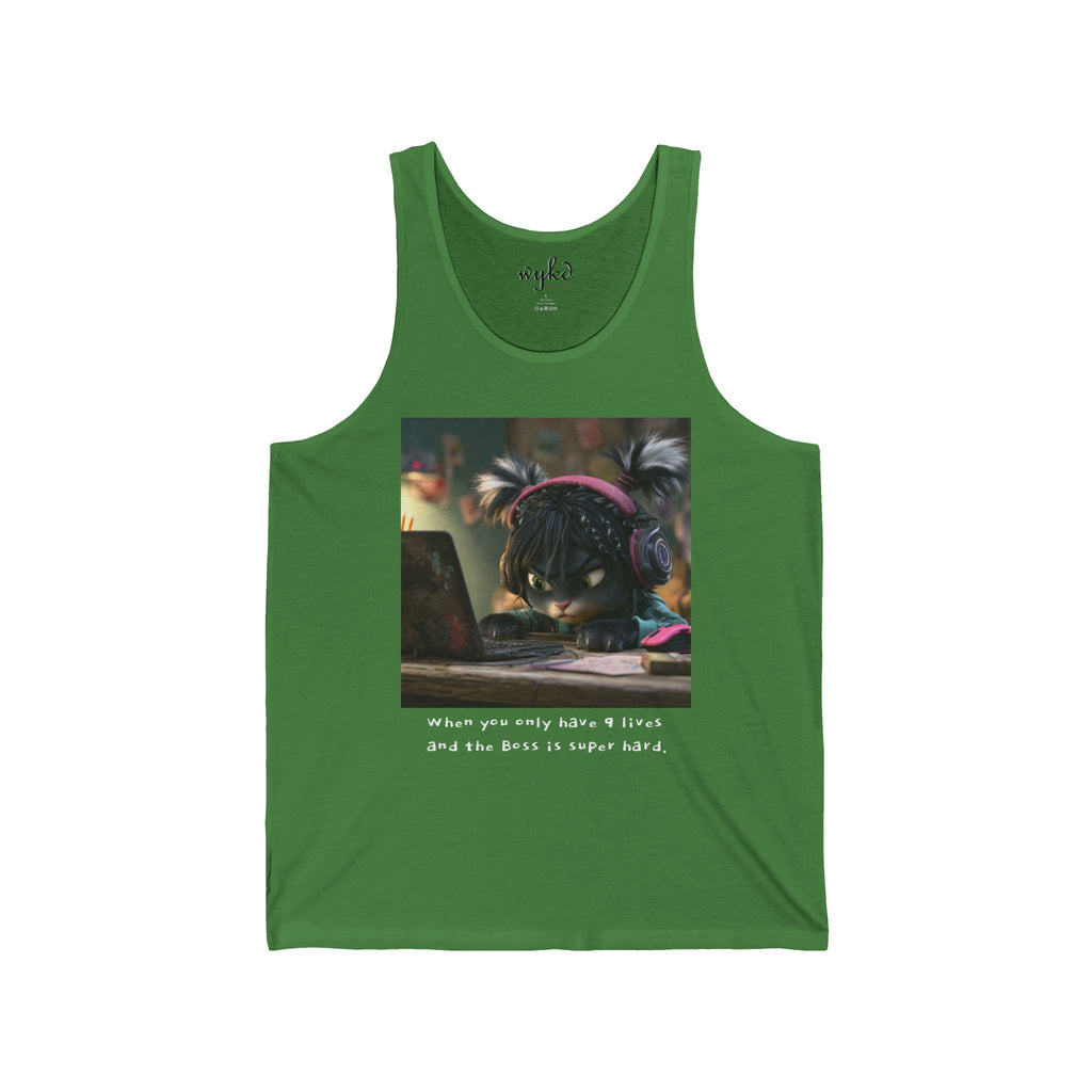 Gamer Cat Tank Top — Gamer Cute with Headphones Graphic Tank