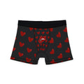 Heart Pattern Men’s Boxers — Red Kiss Black Underwear