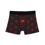 Heart Pattern Men’s Boxers — Red Kiss Black Underwear
