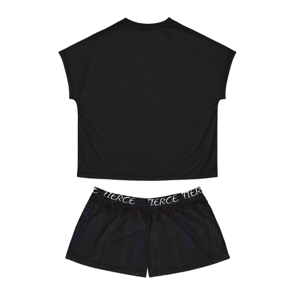 Women's 'Fierce Dreams' Short Pajama Set - Soft Black Sleepwear