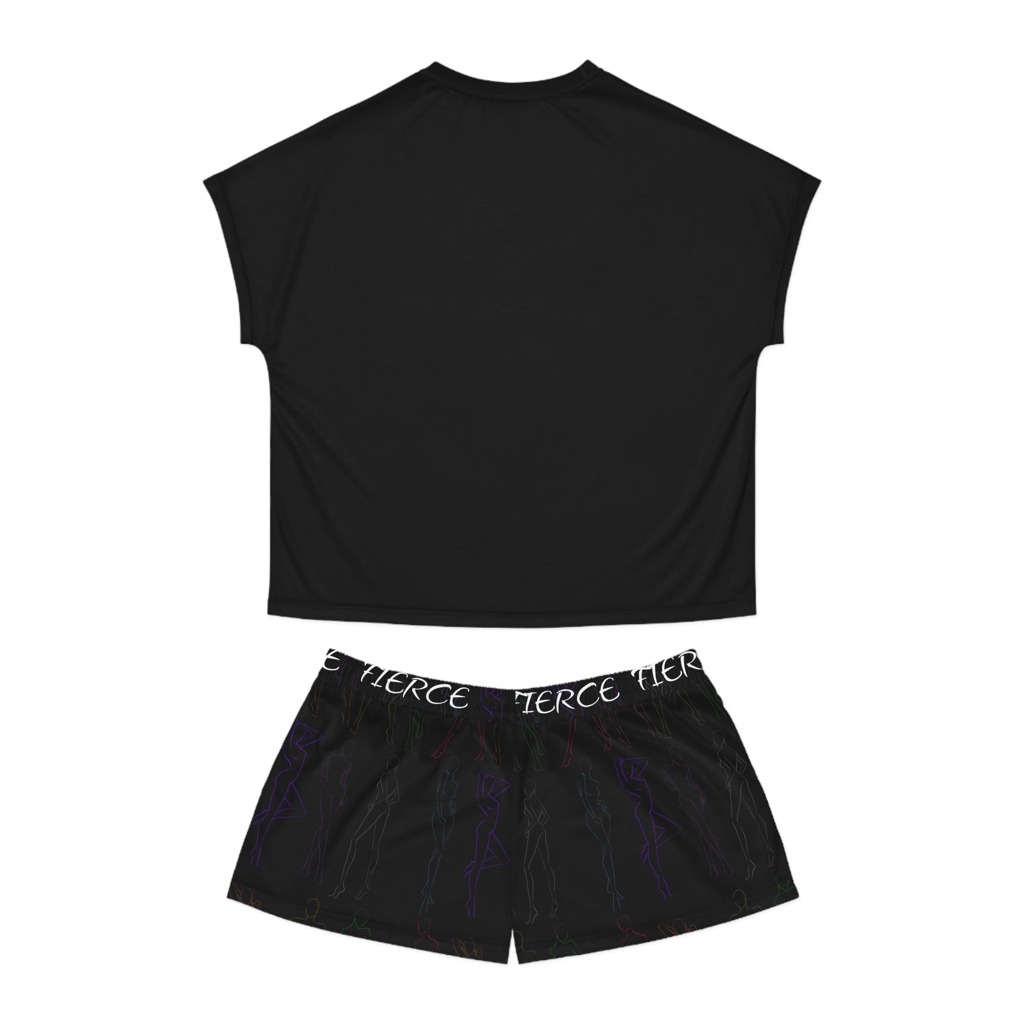 Women's 'Fierce Dreams' Short Pajama Set - Soft Black Sleepwear