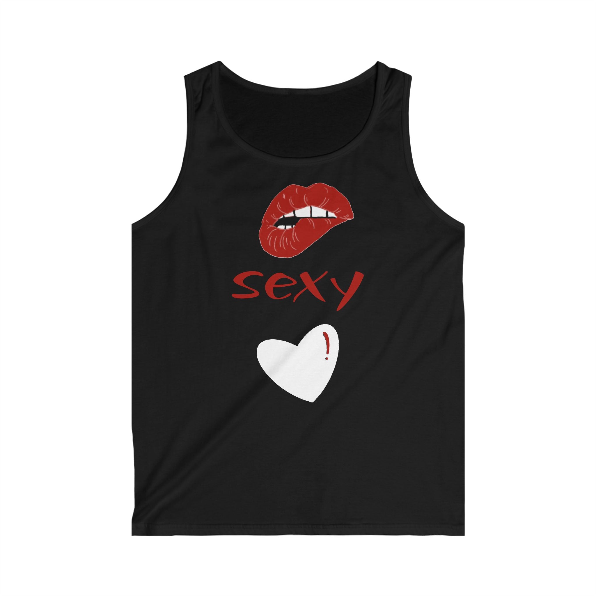 Sexy Red Lip Graphic Tank Top — Men's Casual Tank