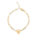 love Paperclip Heart Bracelet –  Gold or Rose Gold Chain