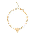 love Paperclip Heart Bracelet –  Gold or Rose Gold Chain