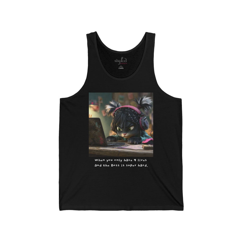 Gamer Cat Tank Top — Gamer Cute with Headphones Graphic Tank