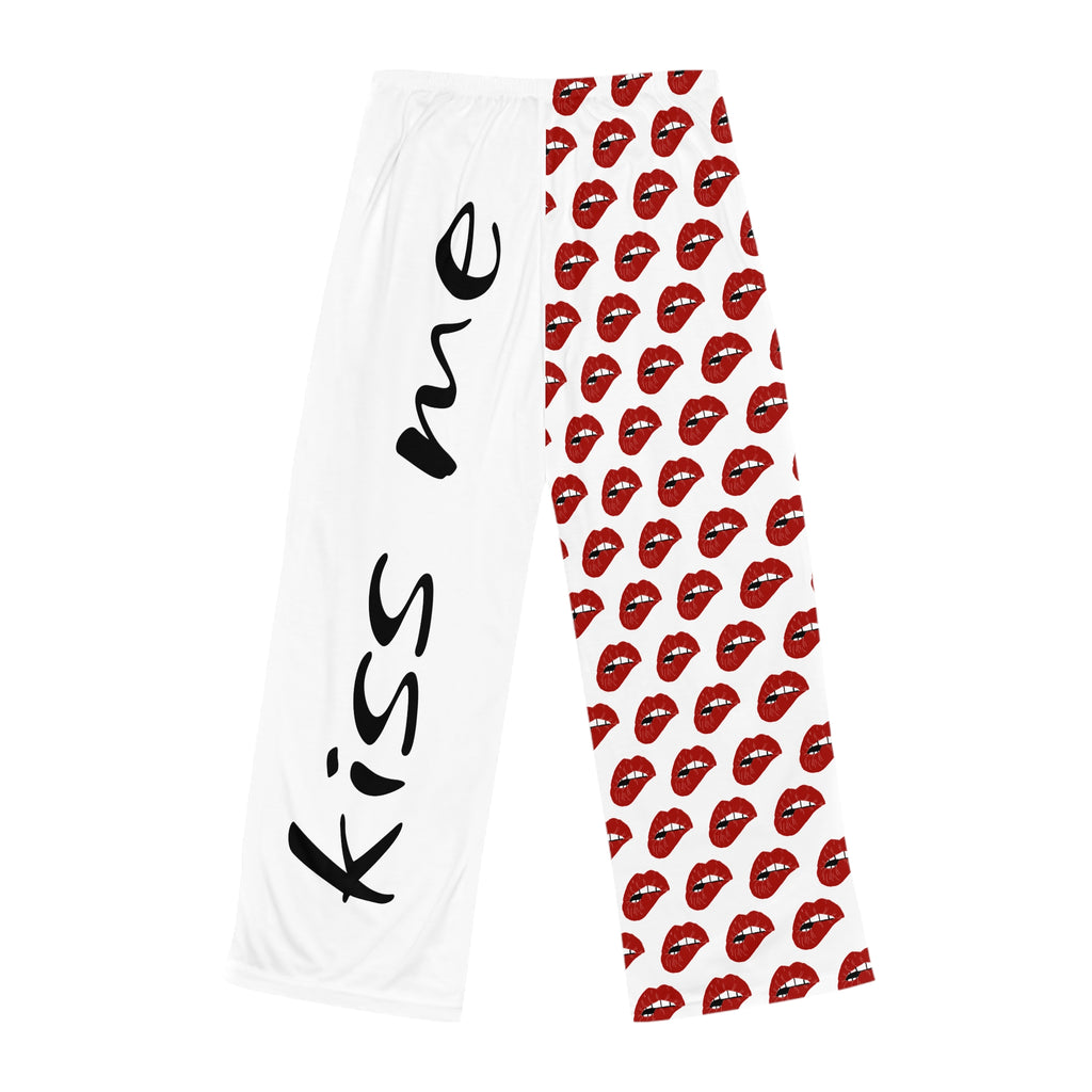 Love Me / Kiss Me Heart Print Pajama Pants — Valentine’s Lounge Sleepwear for Women