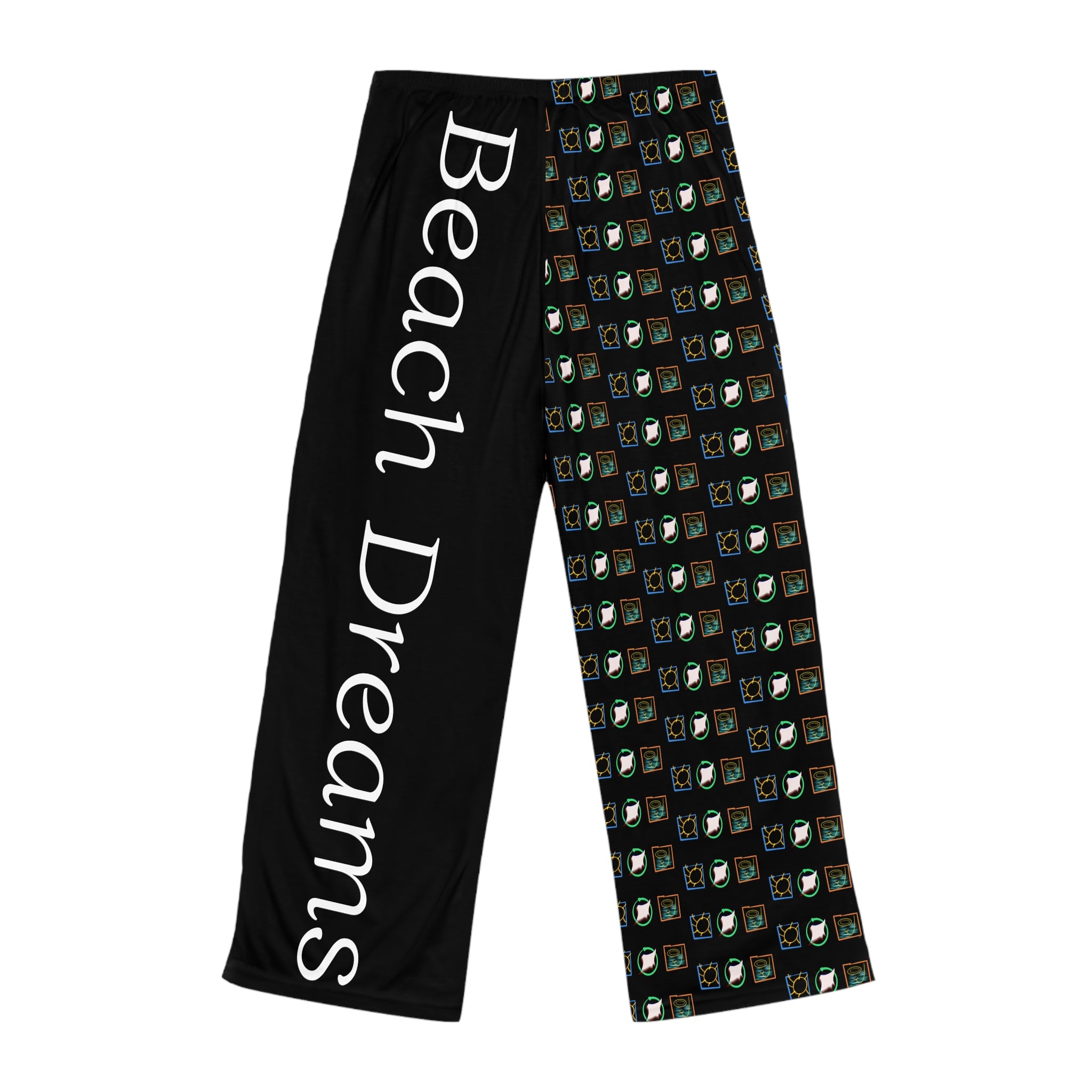 Beach Dreams Pajama Pants — Women's Graphic Sleep Lounge Pants - Black