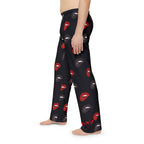 Men's Lip Print Valentine Pajama Pants — Sexy Red & Black Lounge Sleepwear