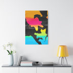 Abstract Rainbow Splash Satin Canvas Print - Stretched Wall Art
