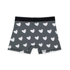 Heart Pattern Men’s Boxers — Red Kiss Drk Grey Underwear