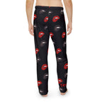 Men's Lip Print Valentine Pajama Pants — Sexy Red & Black Lounge Sleepwear
