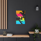 Abstract Rainbow Splash Satin Canvas Print - Stretched Wall Art