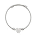 forever love Heart Cuff Bracelet —  Cable Wire Bangle in Silver or Gold
