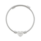 forever love Heart Cuff Bracelet —  Cable Wire Bangle in Silver or Gold