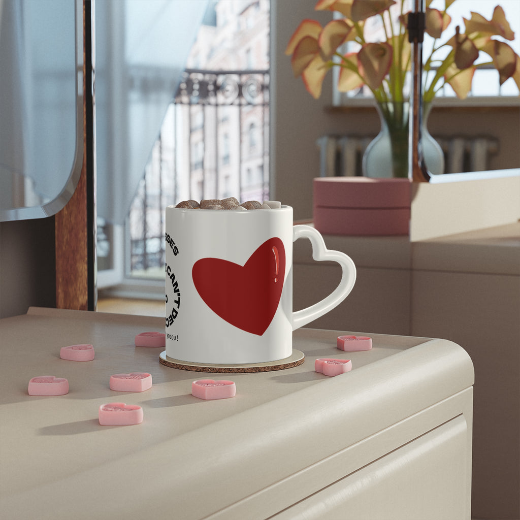 Heart-Shaped Mug — "I Can’t Decide Between Coffee or Kisses" Romantic Coffee Cup