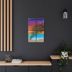 Abstract Rainbow Sunset Splash Satin Canvas Print - Stretched Wall Art