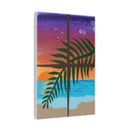 Abstract Rainbow Sunset Splash Satin Canvas Print - Stretched Wall Art
