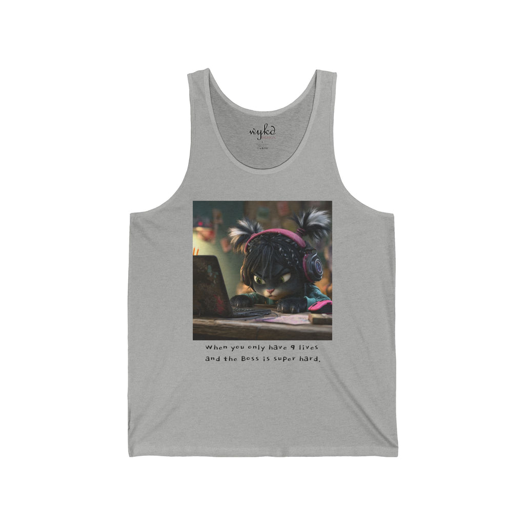Gamer Cat Tank Top — Gamer Cute with Headphones Graphic Tank
