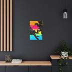 Abstract Rainbow Splash Satin Canvas Print - Stretched Wall Art