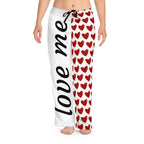 Love Me / Kiss Me Heart Print Pajama Pants — Valentine’s Lounge Sleepwear for Women