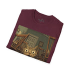 Cat Meme T-Shirt — "WHY?!" Funny Wide-Eyed Cat Graphic Tee