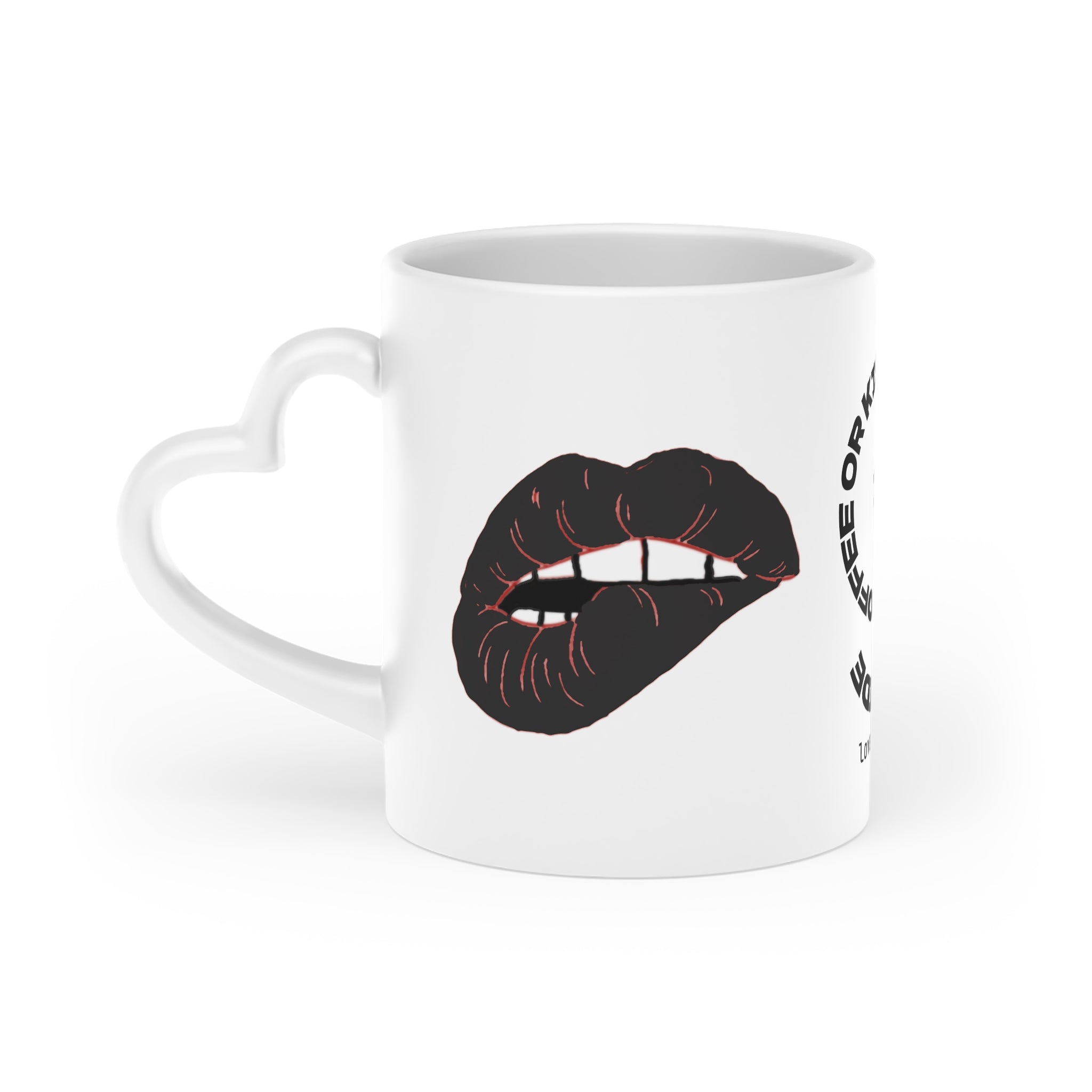 Heart-Shaped Mug — "I Can’t Decide Between Coffee or Kisses" Romantic Coffee Cup