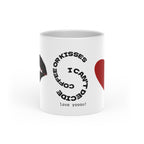 Heart-Shaped Mug — "I Can’t Decide Between Coffee or Kisses" Romantic Coffee Cup