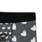Heart Pattern Men’s Boxers — Red Kiss Drk Grey Underwear