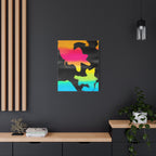 Abstract Rainbow Splash Satin Canvas Print - Stretched Wall Art