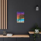 Abstract Rainbow Sunset Splash Satin Canvas Print - Stretched Wall Art