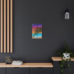 Abstract Rainbow Sunset Splash Satin Canvas Print - Stretched Wall Art
