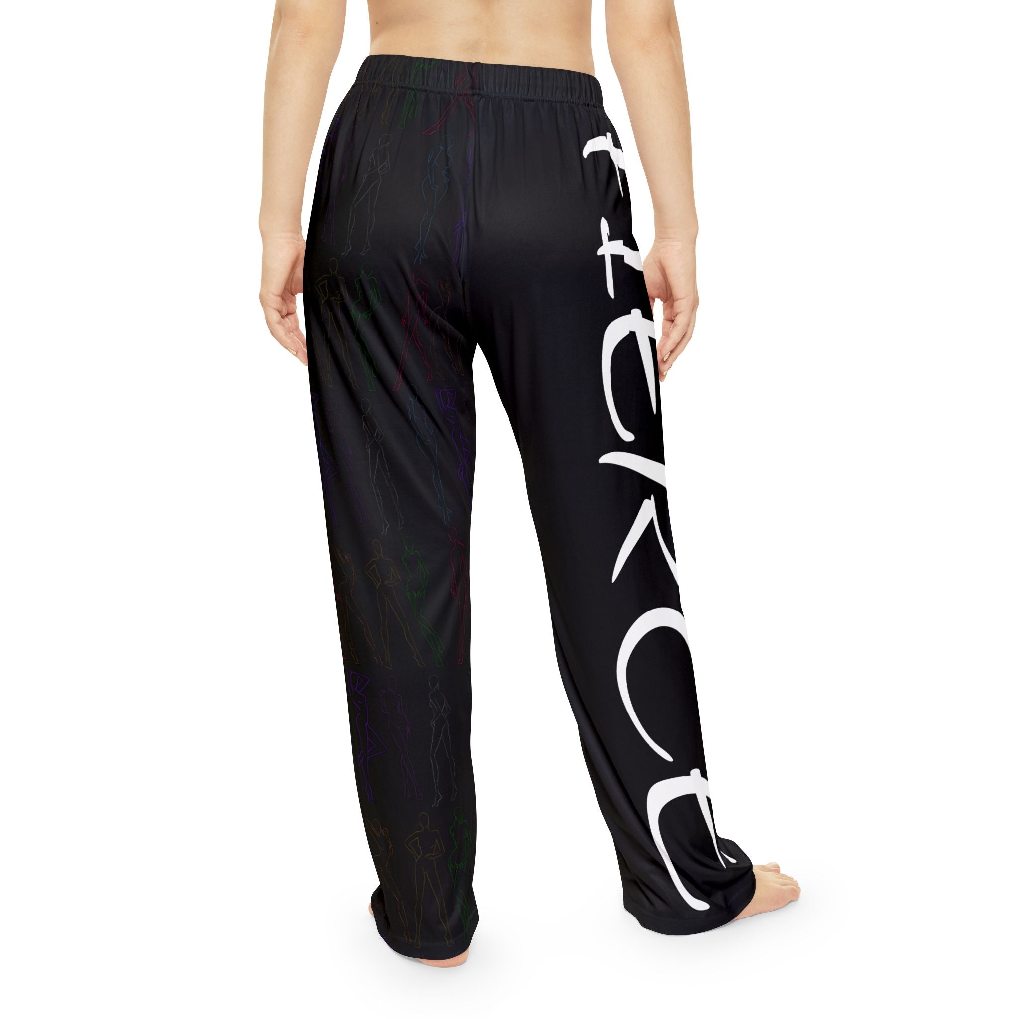 Pajama Pants – Fierce Dreams Black Side Script Loungewear for Women