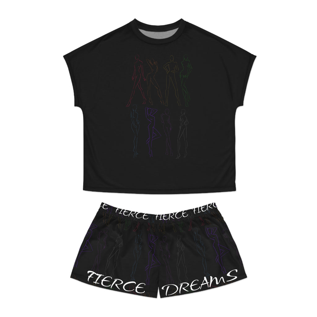Women's 'Fierce Dreams' Short Pajama Set - Soft Black Sleepwear