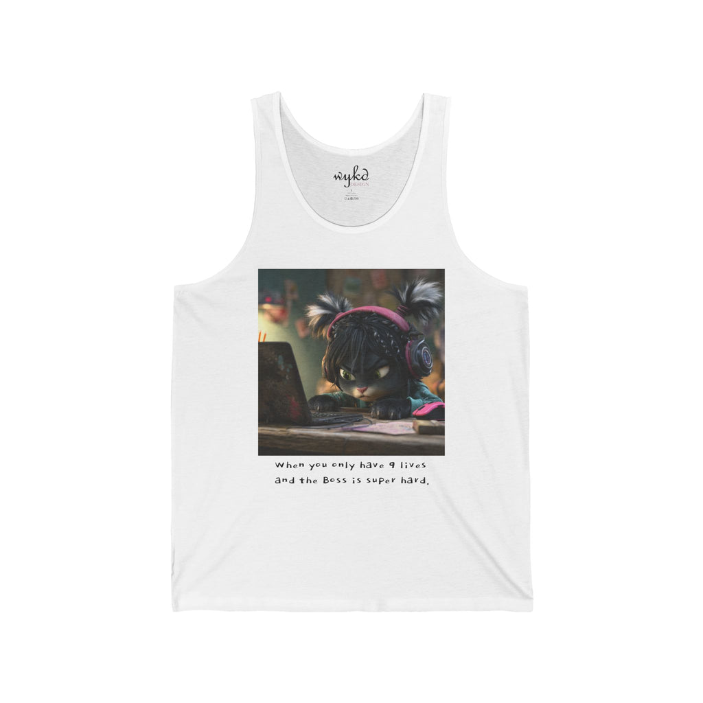 Gamer Cat Tank Top — Gamer Cute with Headphones Graphic Tank
