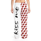 Love Me / Kiss Me Heart Print Pajama Pants — Valentine’s Lounge Sleepwear for Women