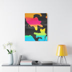 Abstract Rainbow Splash Satin Canvas Print - Stretched Wall Art