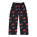 Men's Lip Print Valentine Pajama Pants — Sexy Red & Black Lounge Sleepwear