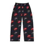 Men's Lip Print Valentine Pajama Pants — Sexy Red & Black Lounge Sleepwear