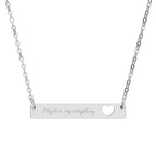 Cutout Heart Bar Necklace –  "My love, my everything"