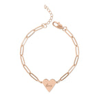 love Paperclip Heart Bracelet –  Gold or Rose Gold Chain