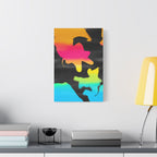 Abstract Rainbow Splash Satin Canvas Print - Stretched Wall Art