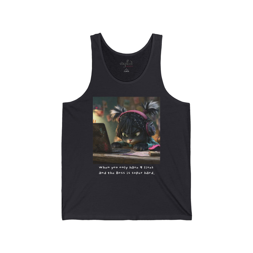 Gamer Cat Tank Top — Gamer Cute with Headphones Graphic Tank