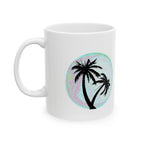 Palm Tree Mug — Tropical Sunrise Ceramic Coffee Cup (11oz, 15oz)